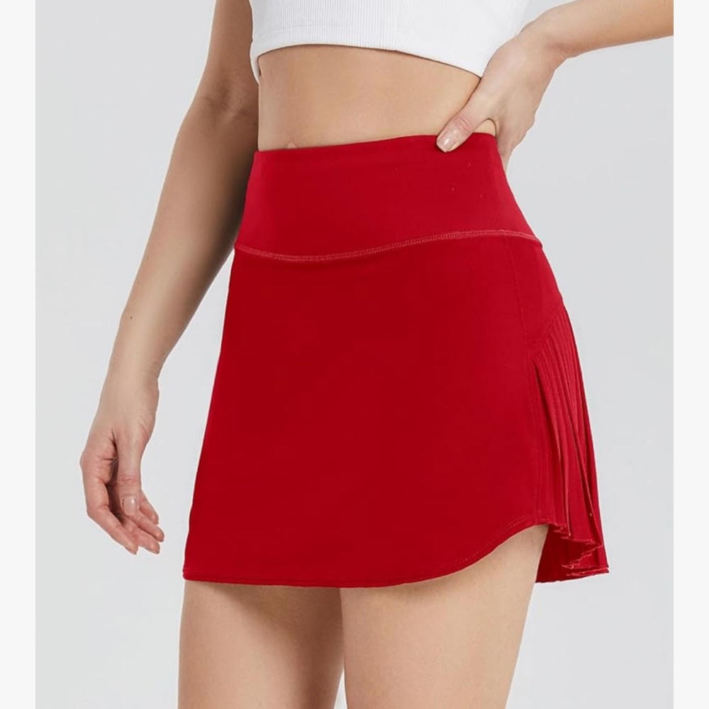 Baleaf Red Pleated Skirt - Picture 2 of 5